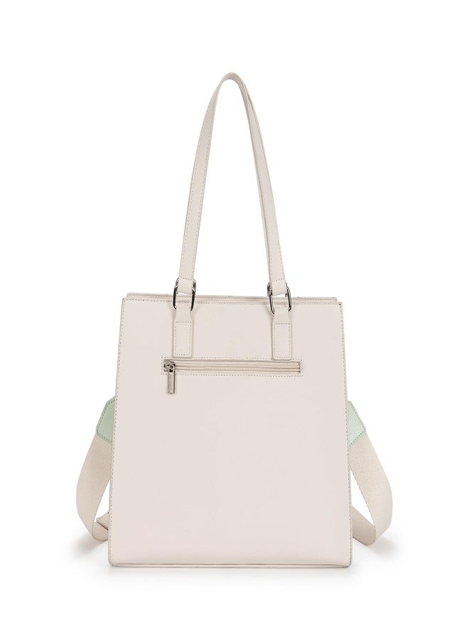Fastrack Dual Contrast Satchel Bag for Women | Faux Leather Handbag with Zipper Closure, Dual Handles, Inner Pockets and Detachable Strap | Stylish Everyday Bag for College, Office and Casual Outings - Image 5